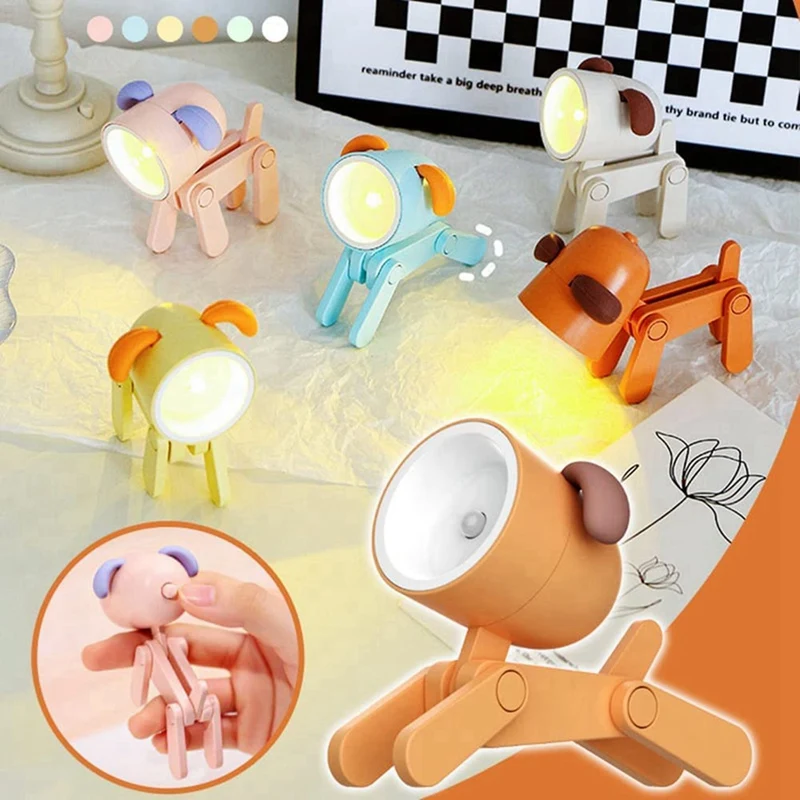 6 Piece Mini Night Light For Kids As Shown Cute Little Lamp Dog Shape Portable Reading Book Lamps For Night Study Travel