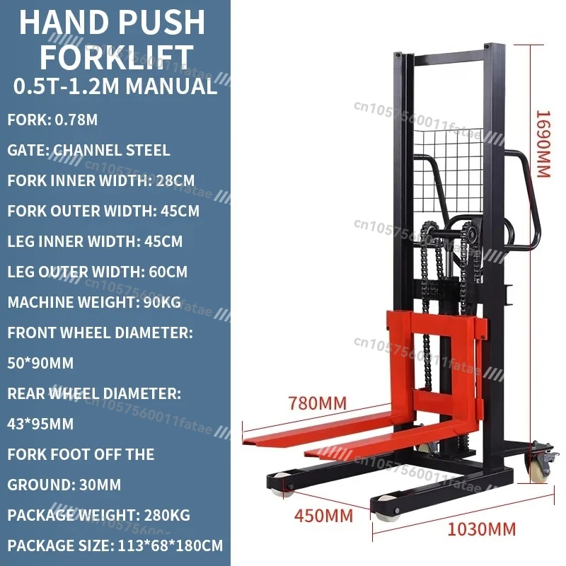 

Electric Forklift，manual Hydraulic Hand Push Mobile Lifting Forklift Warehouse Logistics Handling Forklift