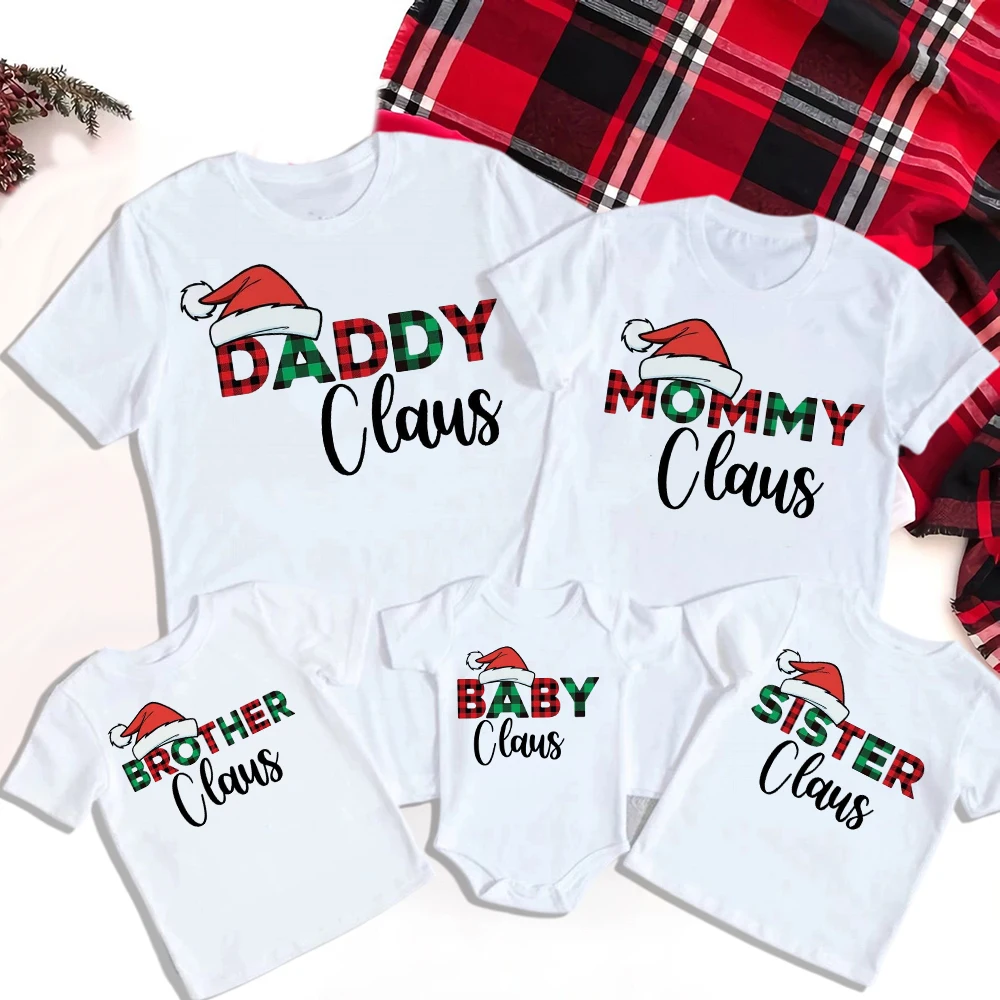 

Deer Print Family Matching Clothes Christmas Party Father Mother Kids T-shirt Winter Holiday Look Outfits Tops Xmas T Shirts Tee