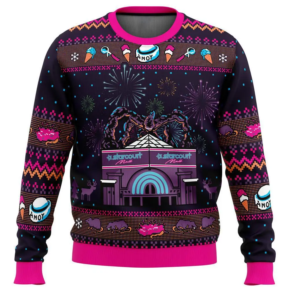 Pull de Noël imprimé en 3D pour hommes et femmes, dessin animé japonais, anime, col rond, médicaments pour couples, printemps et automne, nouveau, 2025