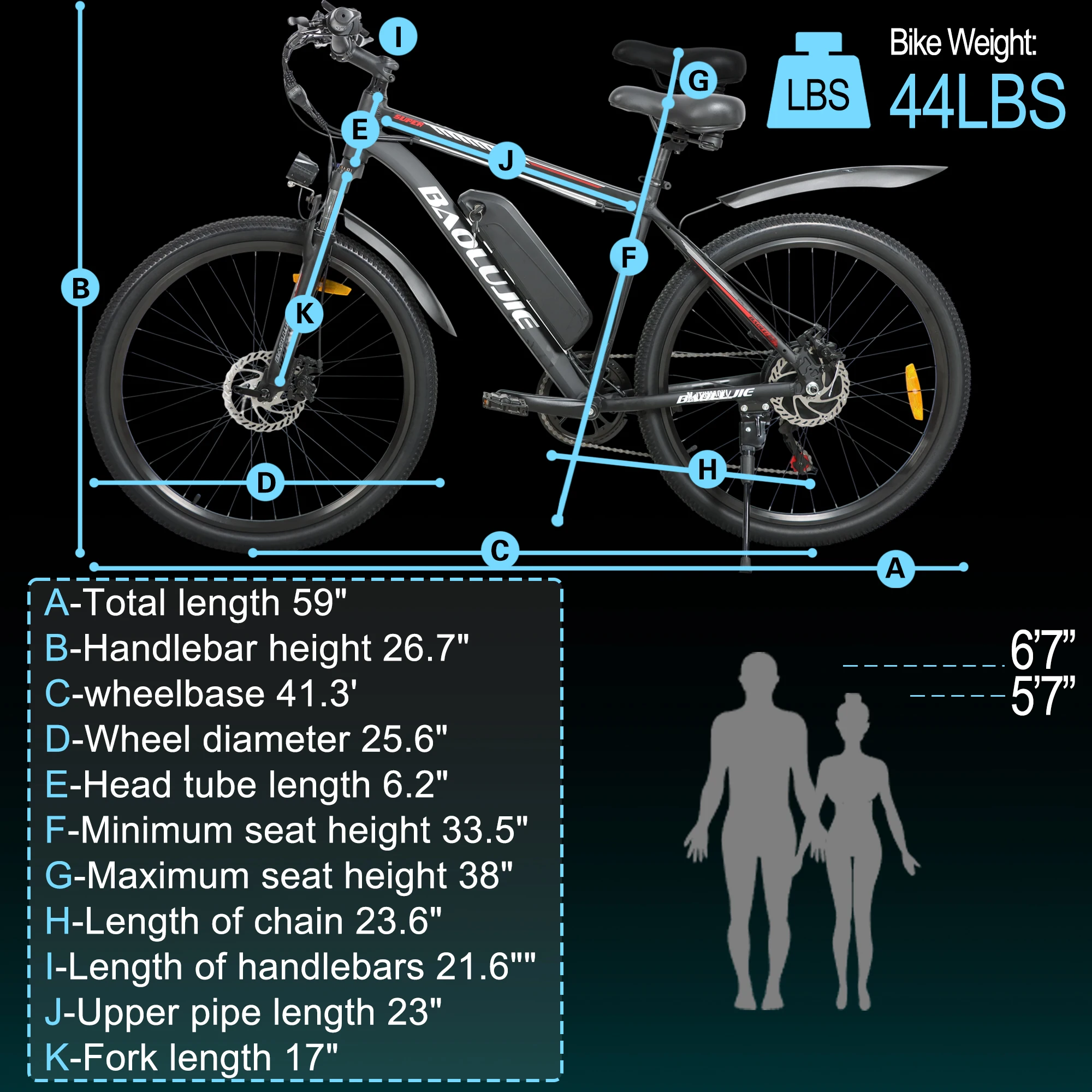 【1 Year Warranty】BAOLUJIE S1 Electric Bike for Adults，Electric Bicycle，500W Moto 36V 15AH E bike，Max Speed 28 MPH Dirt E Bike