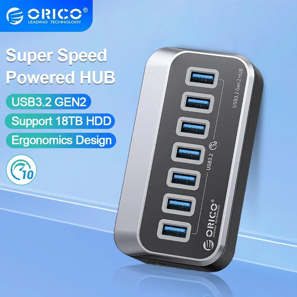 ORICO 10Gbps USB3.2 HUB SuperSpeed Type-C Splitter OTG Adapter With USB C Power Supply Port for MacBook Computer Accessories