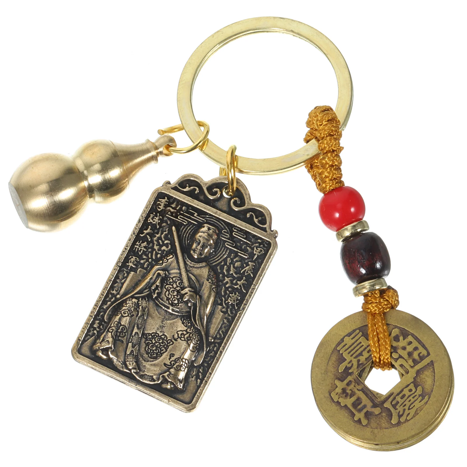 

Taisui Keychain Ornament Multipurpose Design Traditional Amulet Car Decor Taisui Pendant Rope Keychain Decor Metal Token Pendant