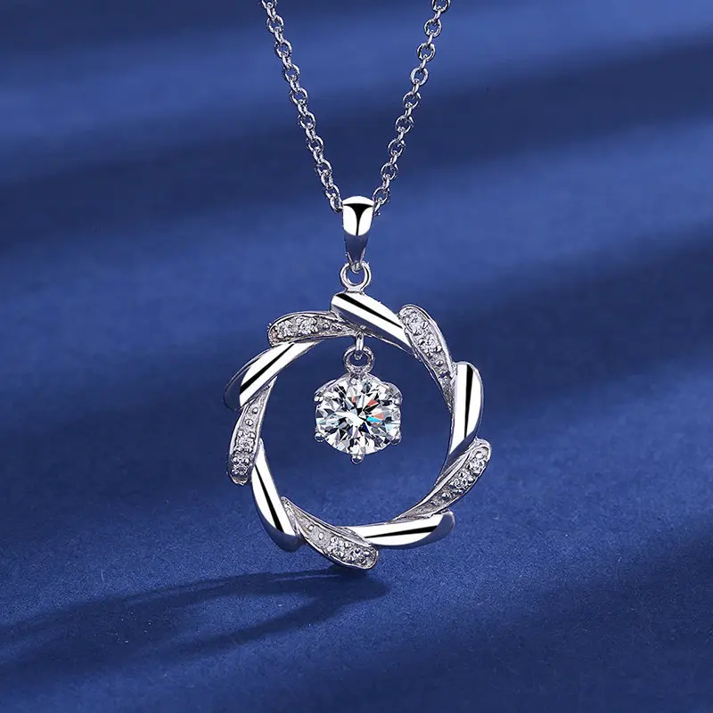

925 Silver Necklace Pendant Shining Zircon for Women Wedding Jewelry Engagement Charm Party Gift royal