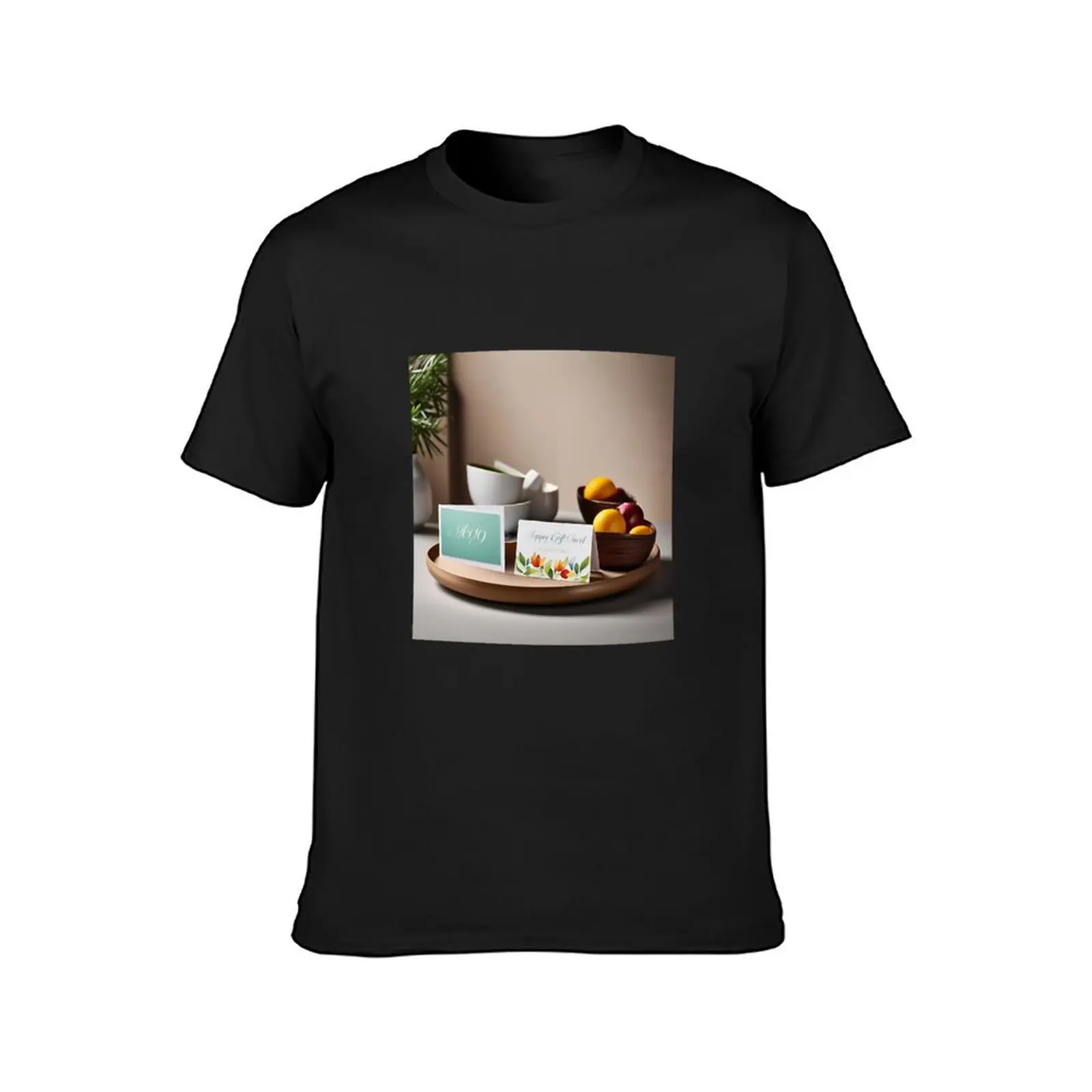 Wallpaper T-Shirt Short sleeve tee Blouse plain black t shirts men