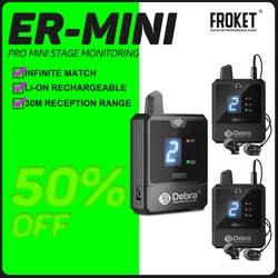 Froket-sistema de monitoreo intrauditivo Inalámbrico UHF IEM, Audio portátil recargable, Mini para música, monitoreo de Audio, transmisión en vivo