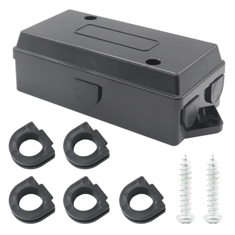 

7-Way Electrical Trailer Junction Box - 7-Gang Trailer Cable Connector for Rewiring Campers Motorhomes Boat Lights