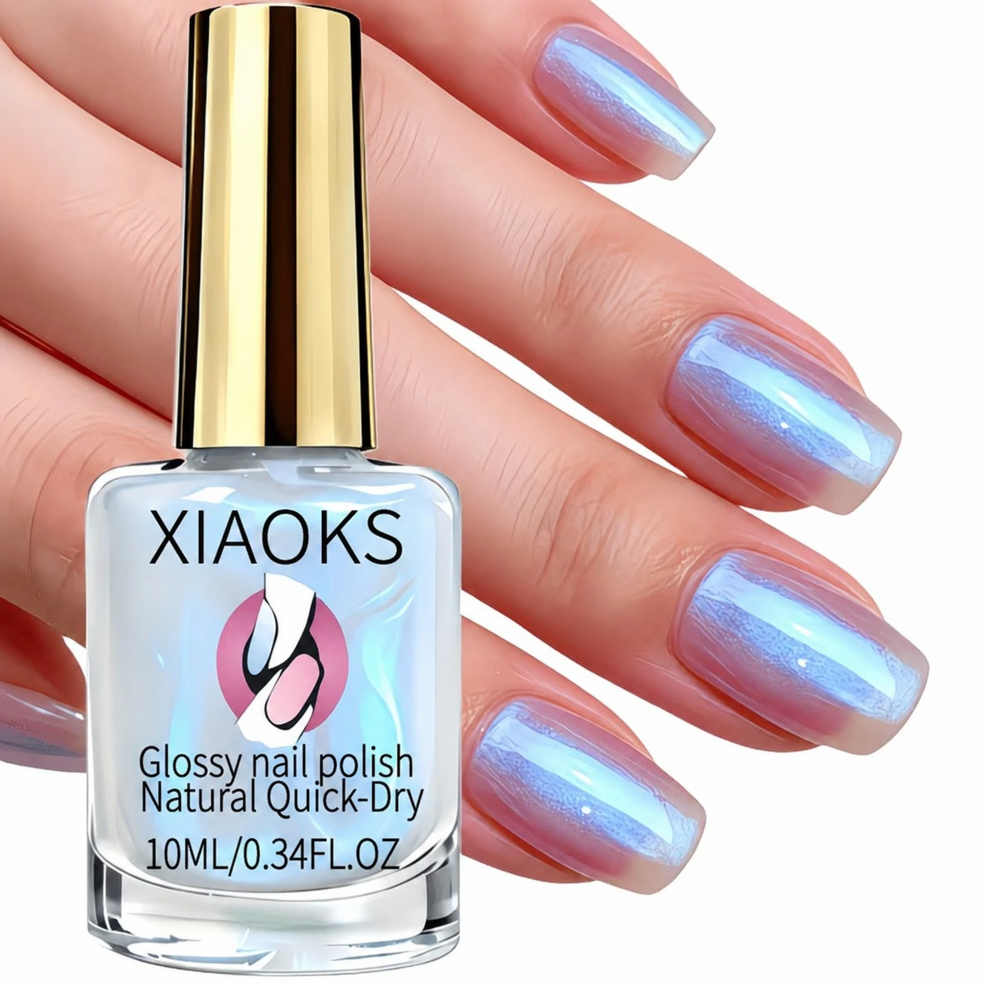 Ice transparent aurora blue nail polish gradual change mermaid aurora lasting fixed color easy to color quick drying manicure