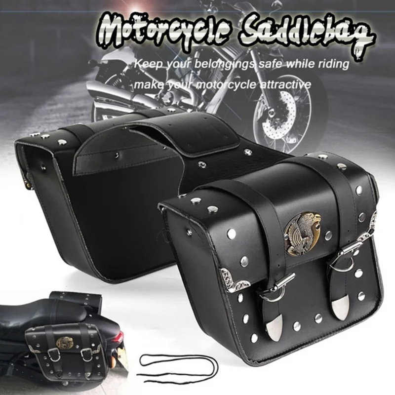 

Мотоциклетные седельные сумки из искусственной кожи, седельные сумки для инструментов, левая и правая сумка