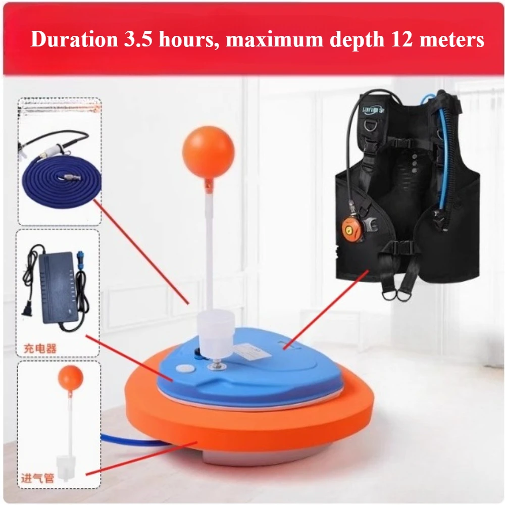 

Upgraded Scuba Diving Ventilator Tankless System,Portable Rechargeable Tank, Waterproof Air Compressor