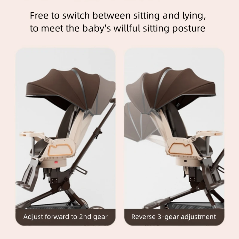 Baby stroller Lightweight shock absorbent folding can sit and lie two-way high view stroller baby car