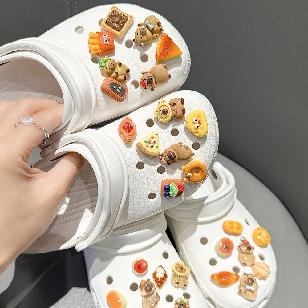 

MINISO Whimsical Puffy Capybara Series for Cute Cartoon Shoe Charms Jewelry Decoration Accessories for Classic Clog X-mas Gifts
