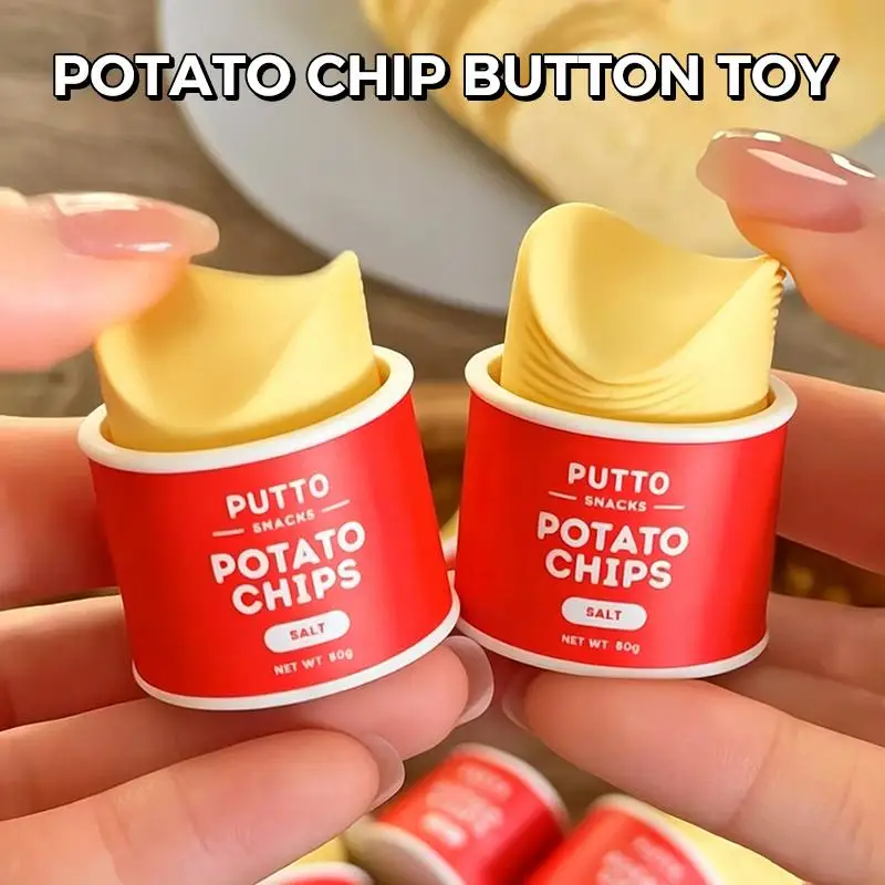 Clickable Potato Chip 3d Printing Decompression Button Backpack Hanging Car Accessories Multifunctional Unique Keychain