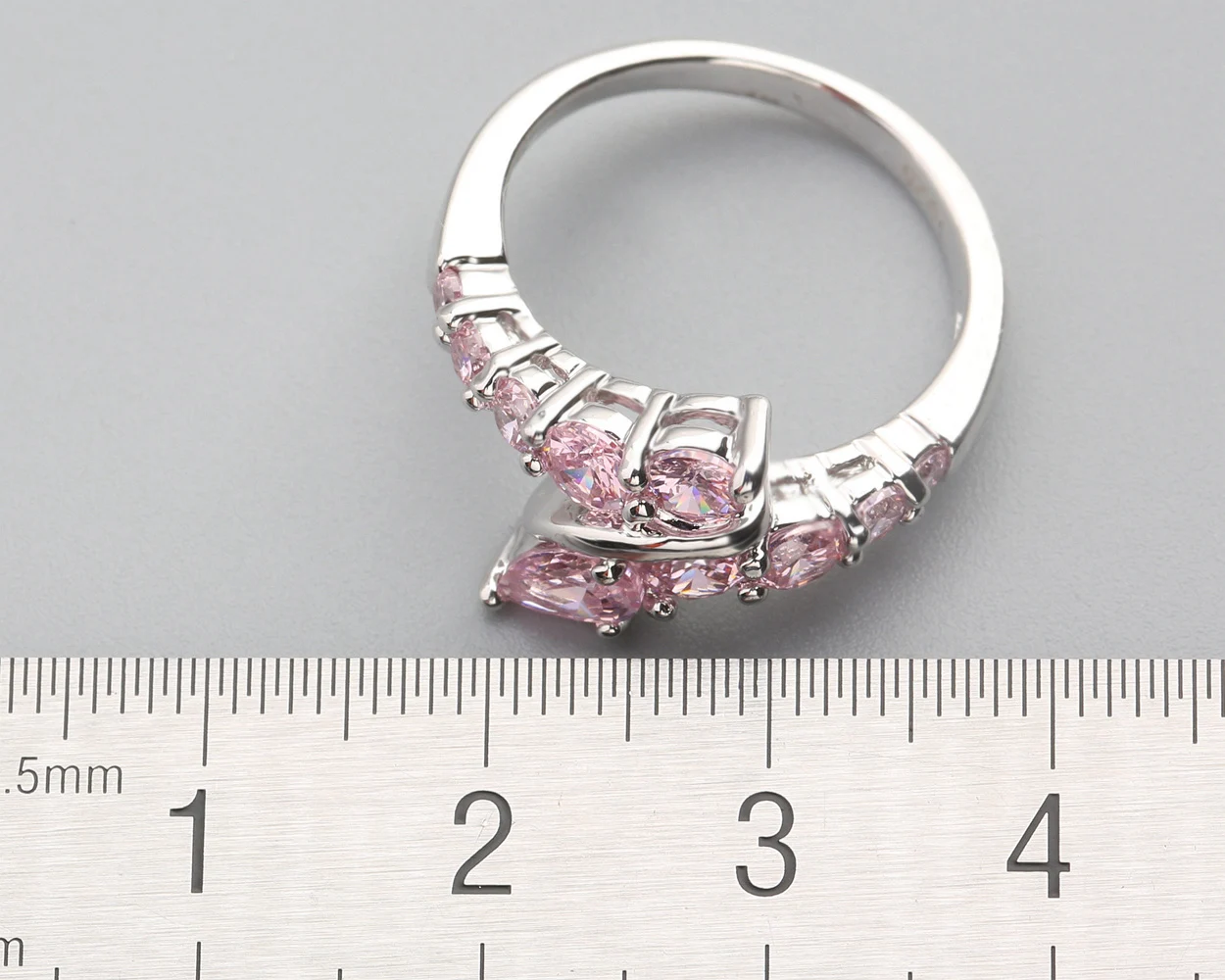 4*5mm Pink Kunzite6  925 Sterling Silver Ring Q1242-F