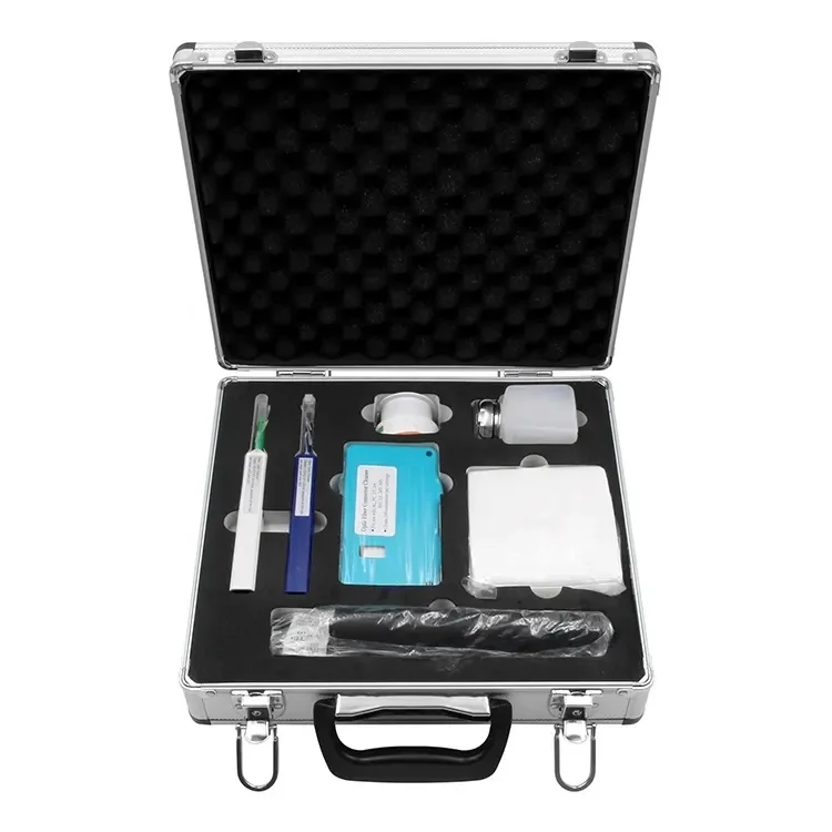 High quality Fiber Optic Cleaning Kit with Hand-held Fiber Microscope 400X and One-Click Cleaner