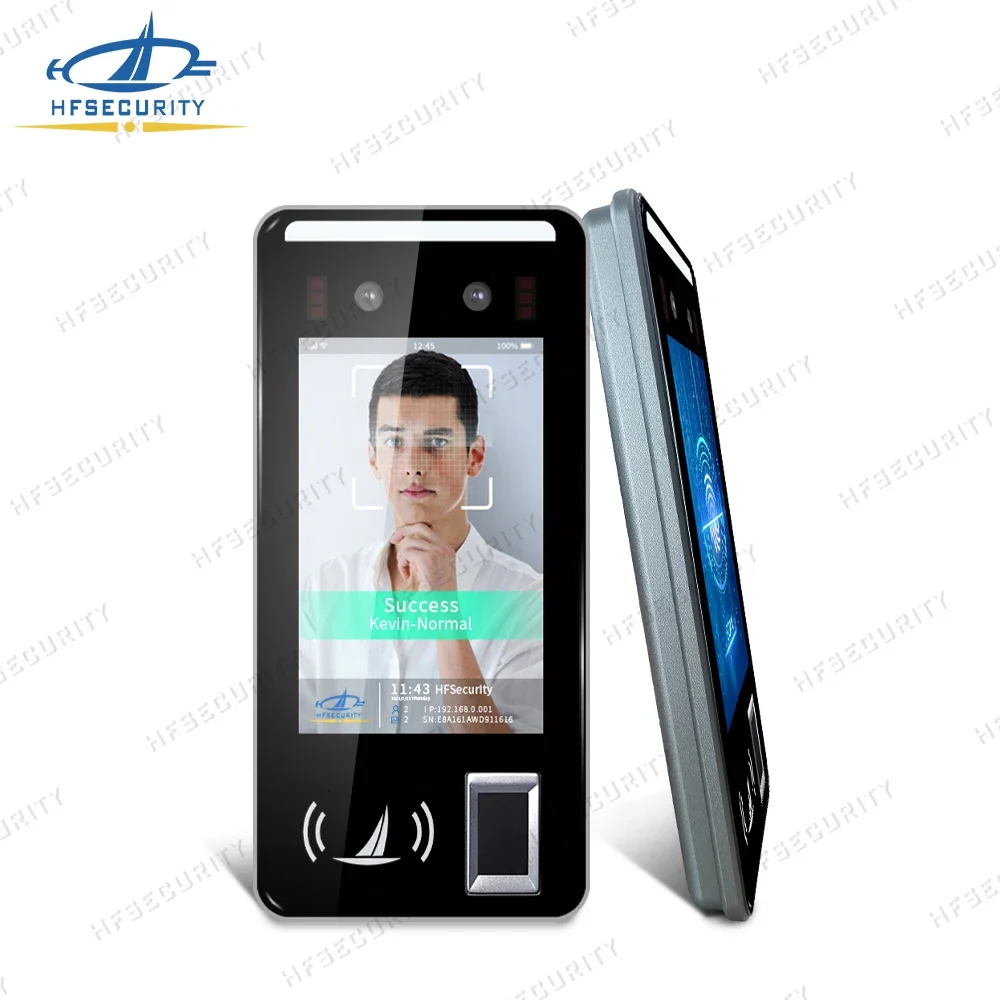 HF - FR05 جهاز التحكم في الوصول للتعرف على الوجه الأسود، قارئ بطاقات NFC، نظام التحكم في الوصول إلى الباب مع SDK مجاني