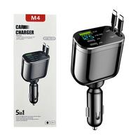 Car Charger Super Fast Charging USB 3.1A Type C PD Fast Charging Voltage Detection Retractable For Ios And Android Phone Charger