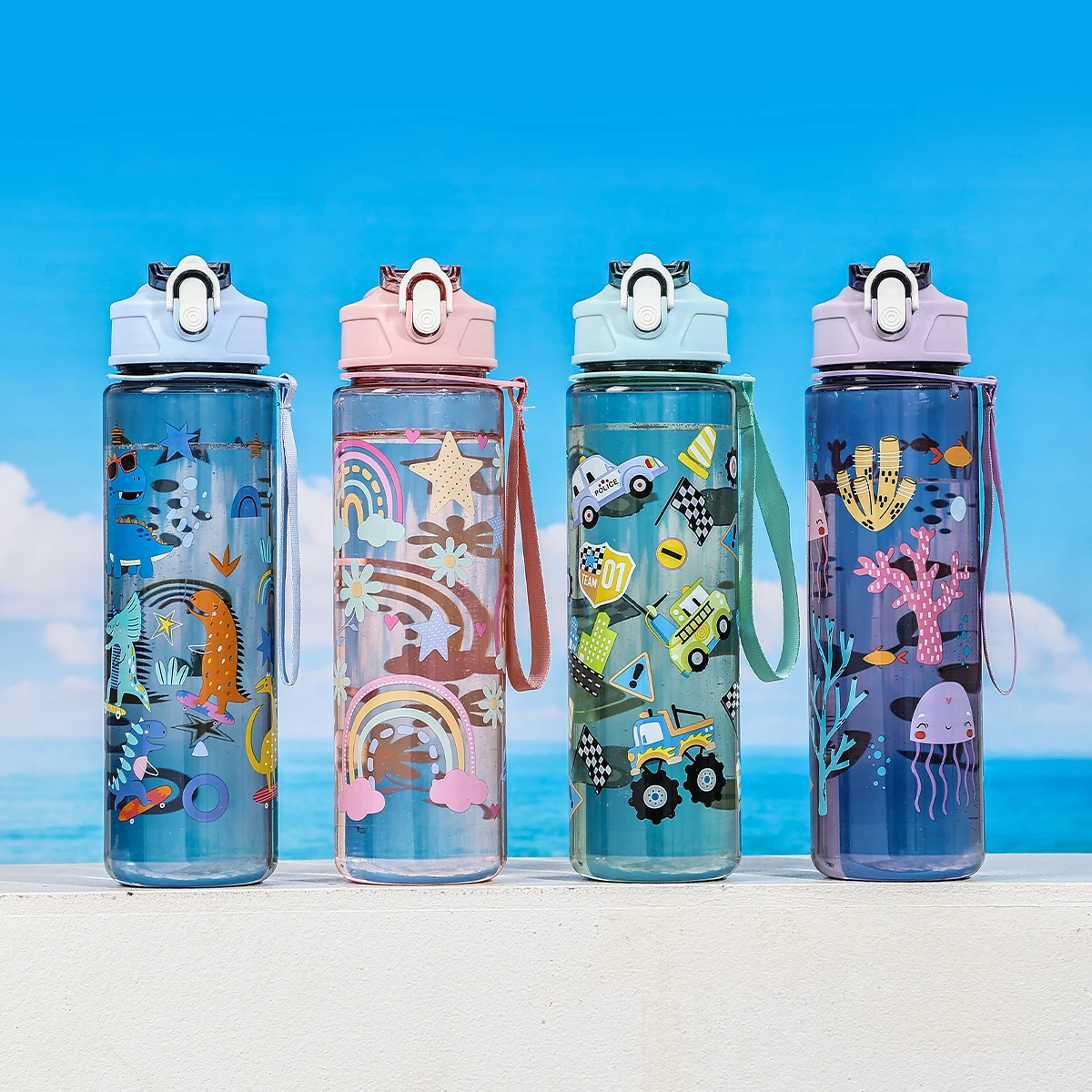 A 750ml Large-Capacity Dinosaur Straw Cup, Cute and Portable, Suitable for Outdoor Activities, Camping, Mountaineering, and Cycling - view 2