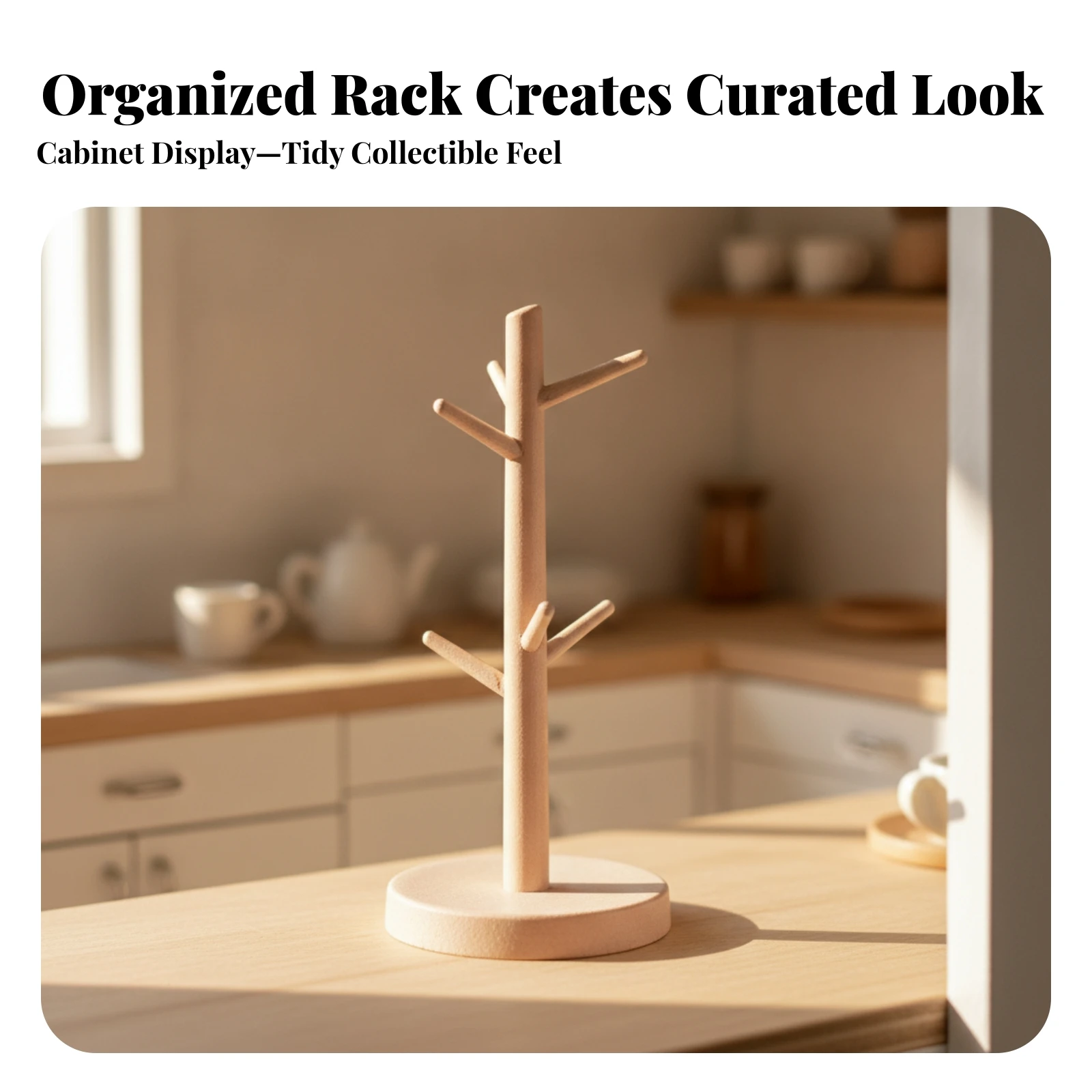 Miniature Cup Rack Authentic-Looking Dollhouse Mug Holder Miniature Mug Tree Delicate Dollhouse Cup Model Detailed