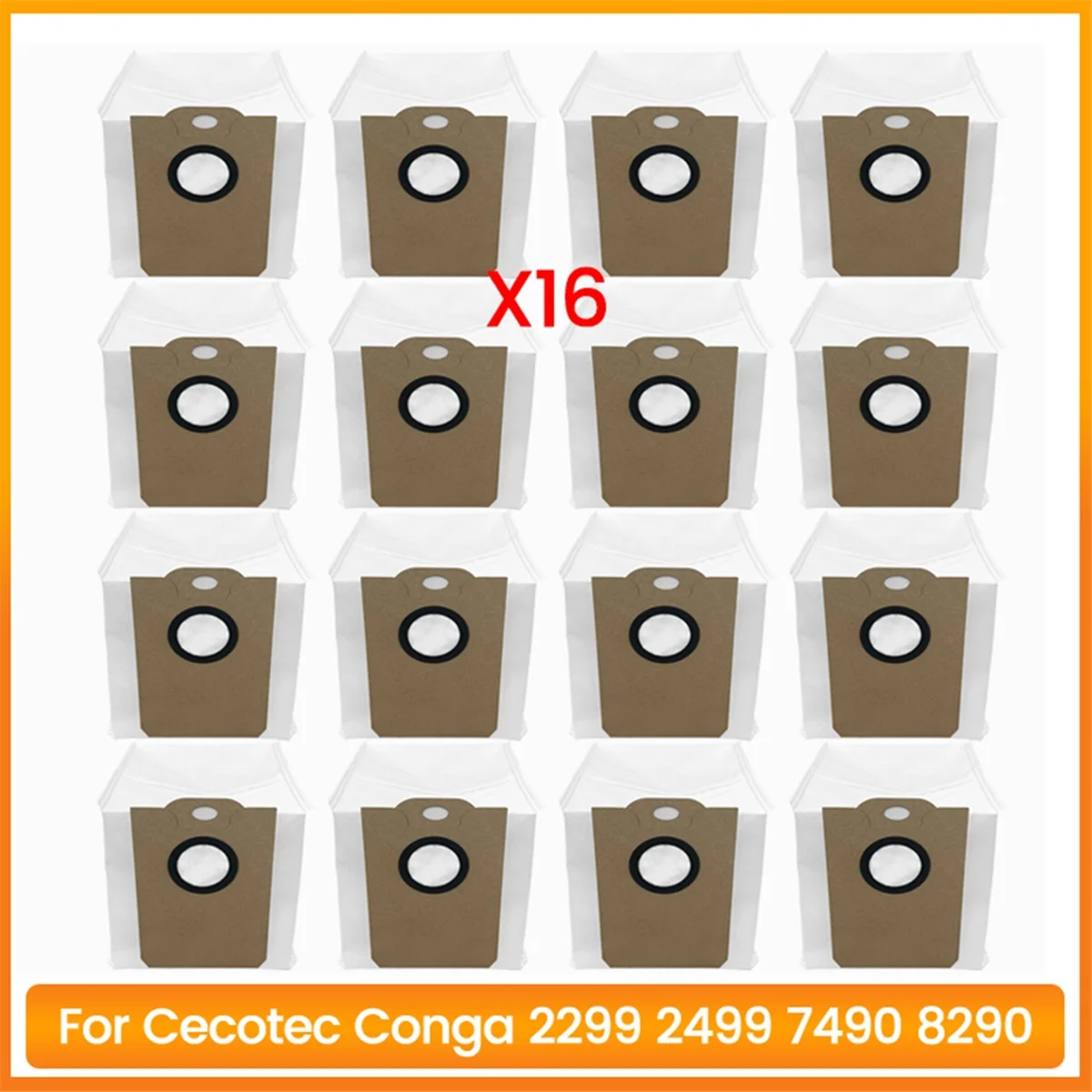

B15C 16PCS Vacuum Cleaner Dust Bag Set for Cecotec Conga 2299 2499 7490 8290 Vacuum Cleaner Accessories Replacement