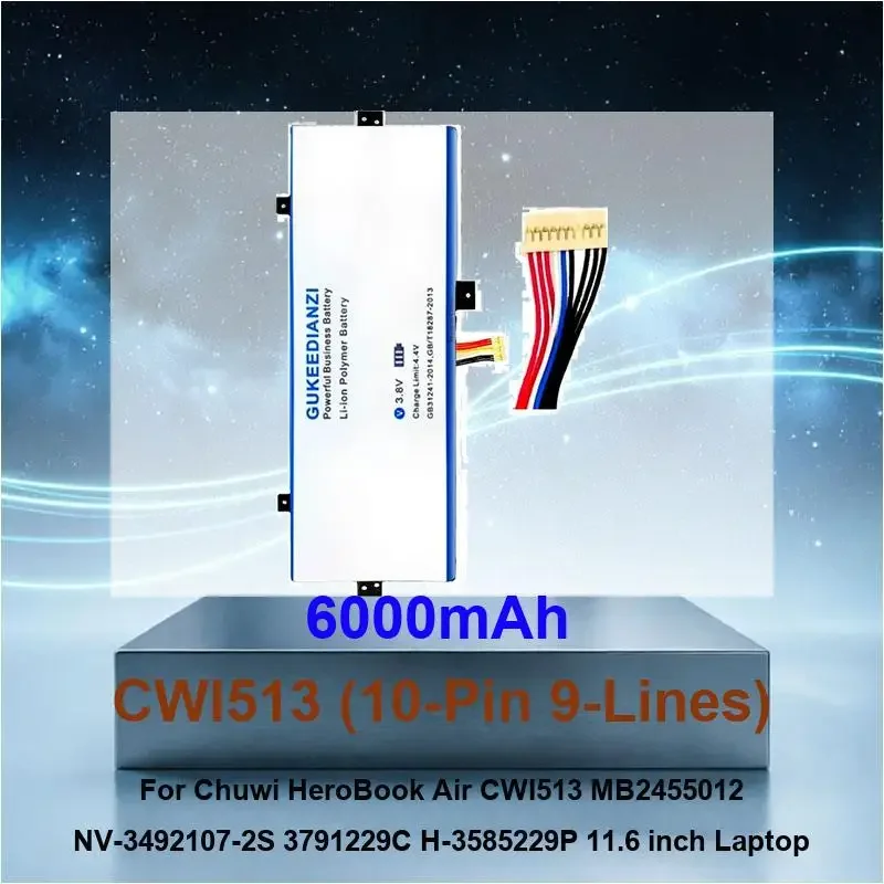 

Battery For Chuwi HeroBook Air CWI513 MB2455012 NV-3492107-2S 3791229C H-3585229P 11.6 inch Laptop