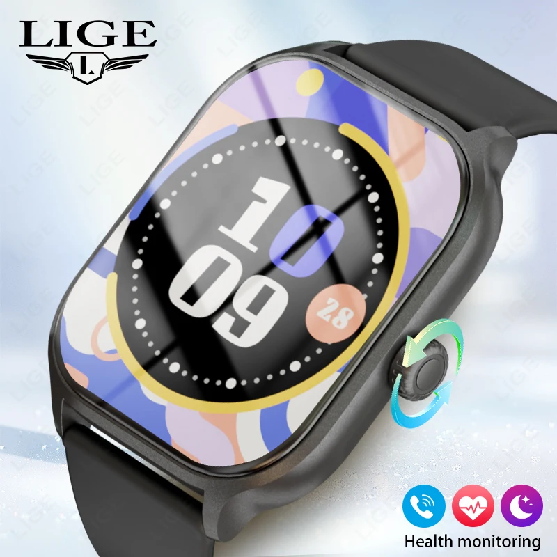 

LIGE 2.01-inch HD Screen Men Women Smart Watch Bluetooth Call Waterproof Sports Smartwatch Heart Rate Monitor AI Voice Assistant