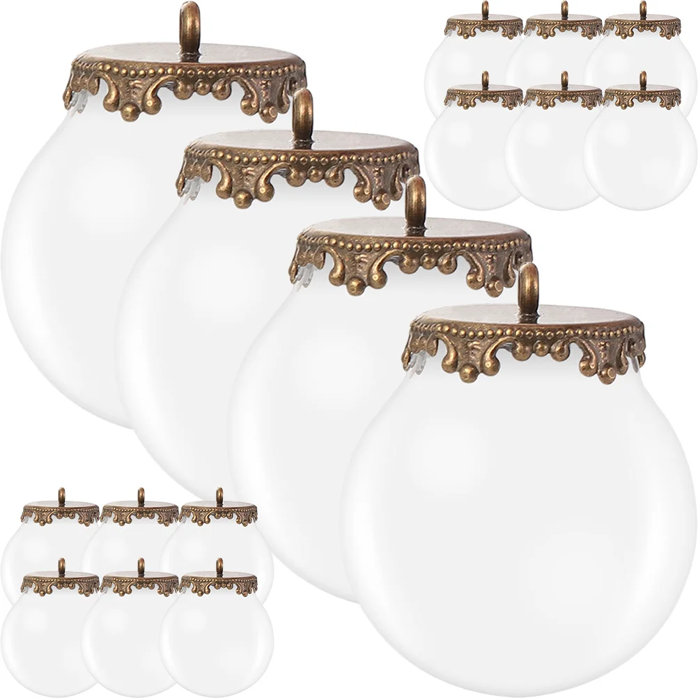 

10 комплектов, пустой мини-стеклянный шар, кулон, прозрачный шар, подвески, сделай сам, изготовление ювелирных изделий, аксессуары для украшения, мини-прозрачный стеклянный шар