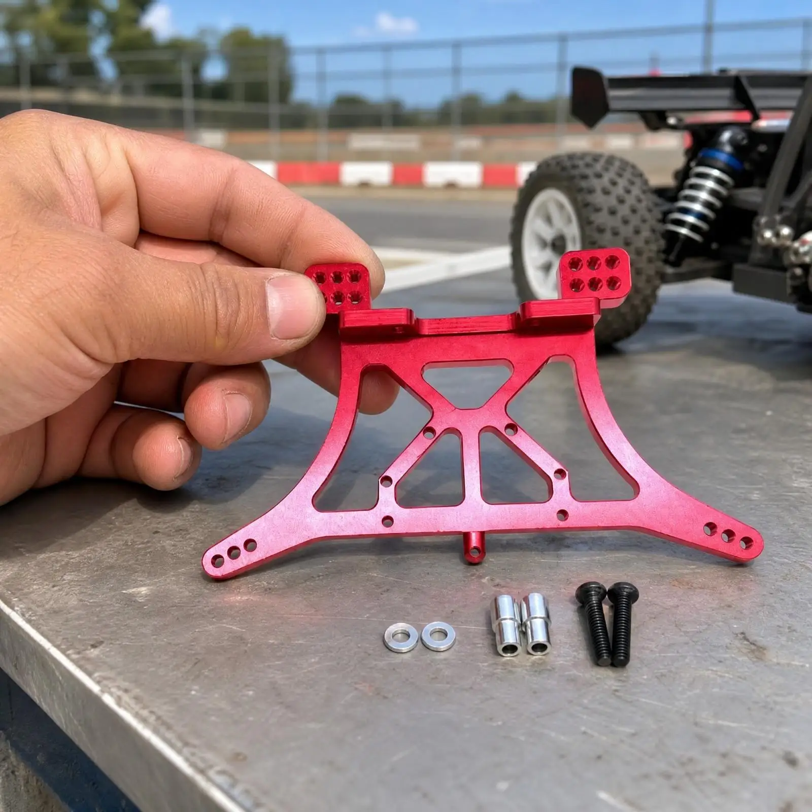 Aluminum Alloy Shock Mount Bracket for 1/10 RC Car Rear Chassis Upgrade Part