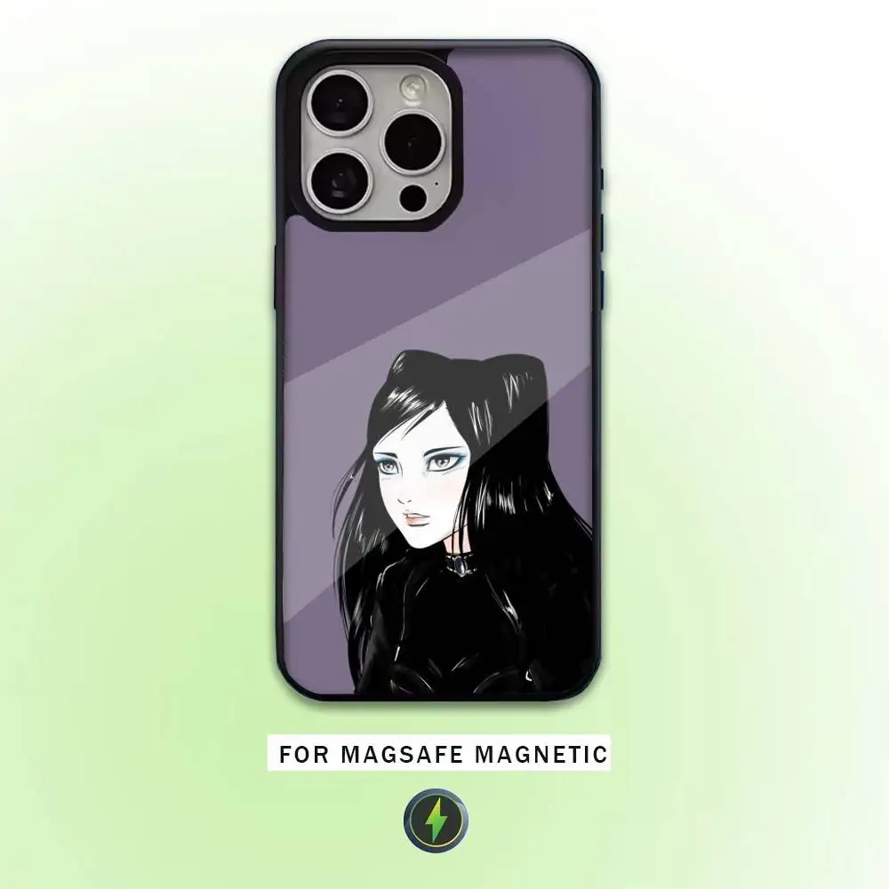 เคสโทรศัพท์ลายอนิเมะ E-ergo P-Proxy สำหรับ iPhone17,16,15,14,13,12,11 Plus,Pro Max รองรับการชาร์จไร้สายแบบแม่เหล็ก Magsafe