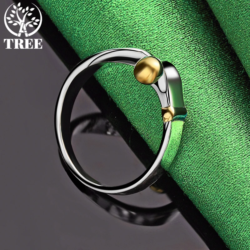 Einzigartige 925er Sterlingsilber-Ringe für Damen mit goldenen Perlen, modisch, Party, Verlobung, Hochzeit, Jubiläen, Charm-Schmuck, Geburtstagsgeschenk