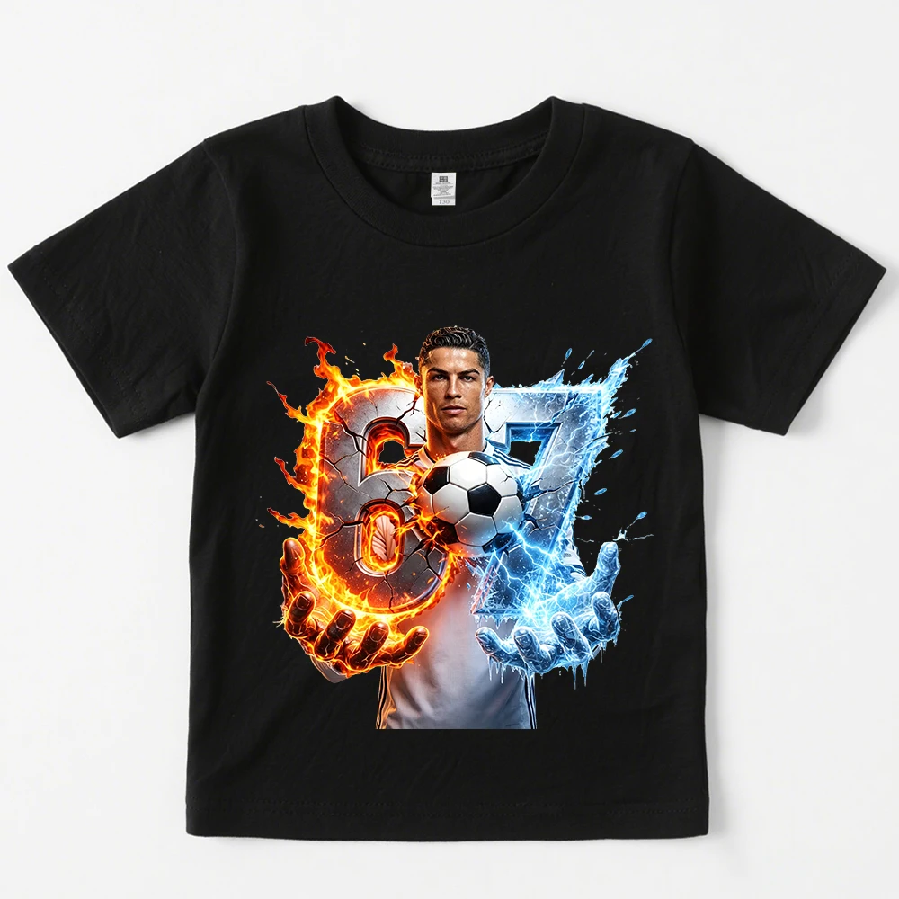 CR7 Ronaldo 67 Pattern Print Kids T Shirt Casual Children Clothing for Boys and Girls
