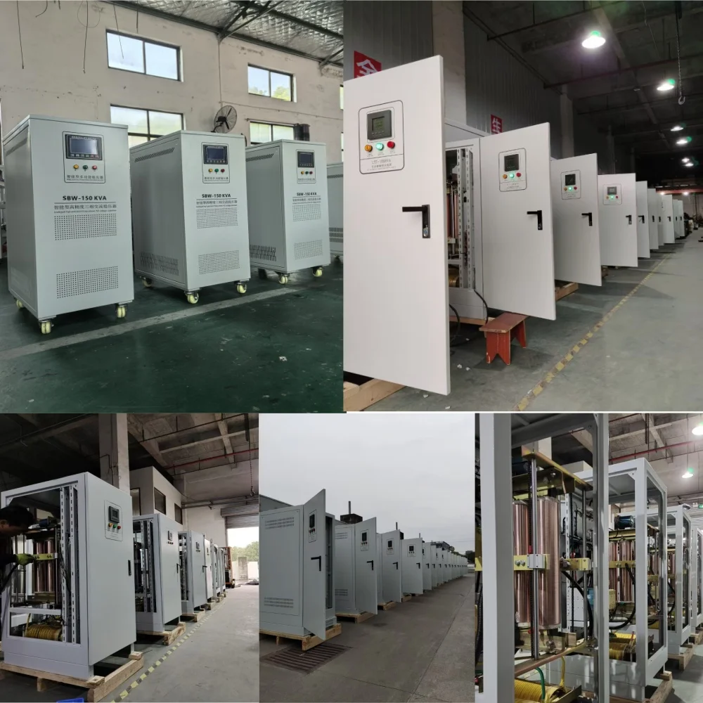 High Efficiency 40KVA Automatic Voltage Regulator Three Phase Servo Triac Stabilizer