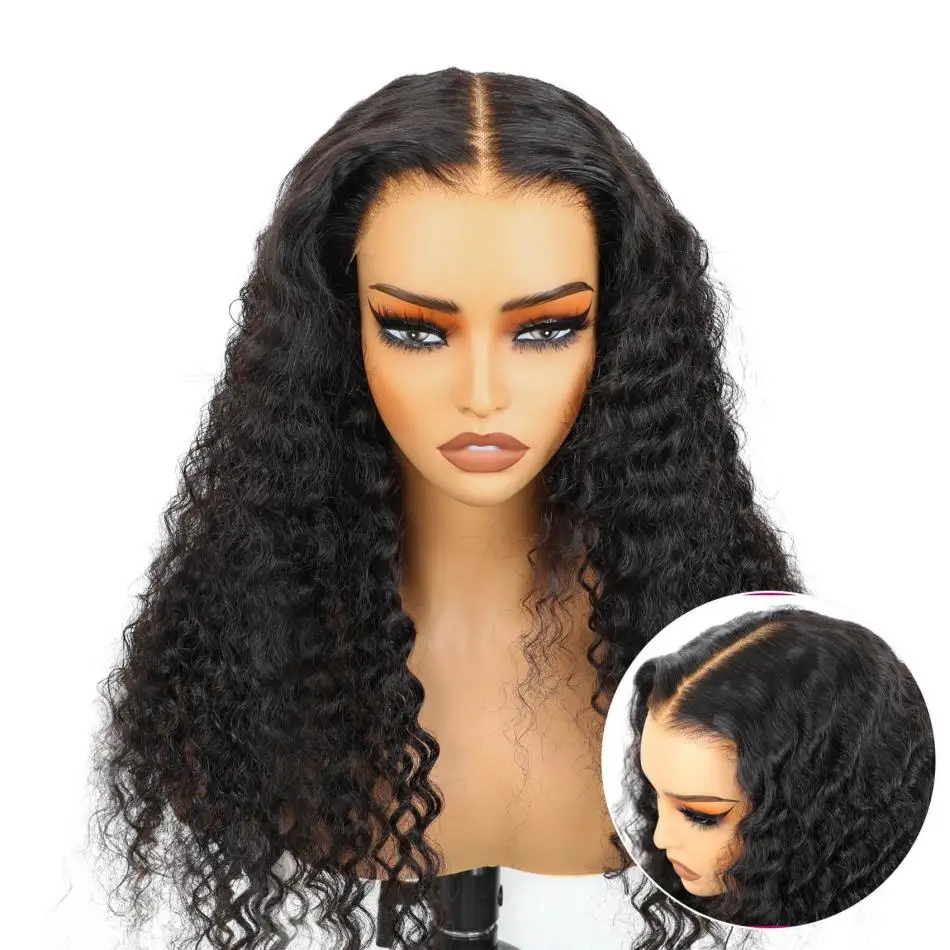 Onda de água Lace Frontal peruca para as mulheres, 100% cabelo humano, pronto para usar, perucas encaracoladas, escolha barata perucas, à venda, apuramento, 5x5, 30 ", 40"