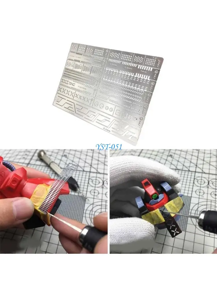 

E15A Versatility 12 In 1 Scribes Line Templates Ruler Carving Auxiliary Ruler For Detailed Model Crafting Repairing Tool