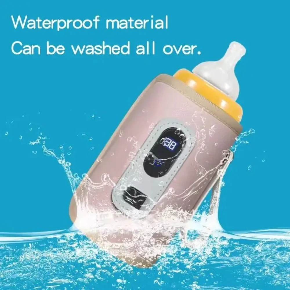 Portable Baby Bottle Insulation Sleeve, Baby Milk Insulation Device with LCD Screen, USB Insulation Bottle for Car Travel