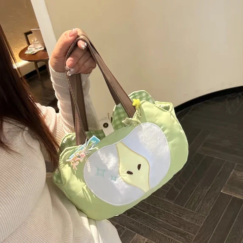 Creative Summer Strawberry Apple Shaped Tote Bag Cute Tweed Shoulder Handbag Fashion Casual Canvas Satchel Sweet Fruit Crossbody