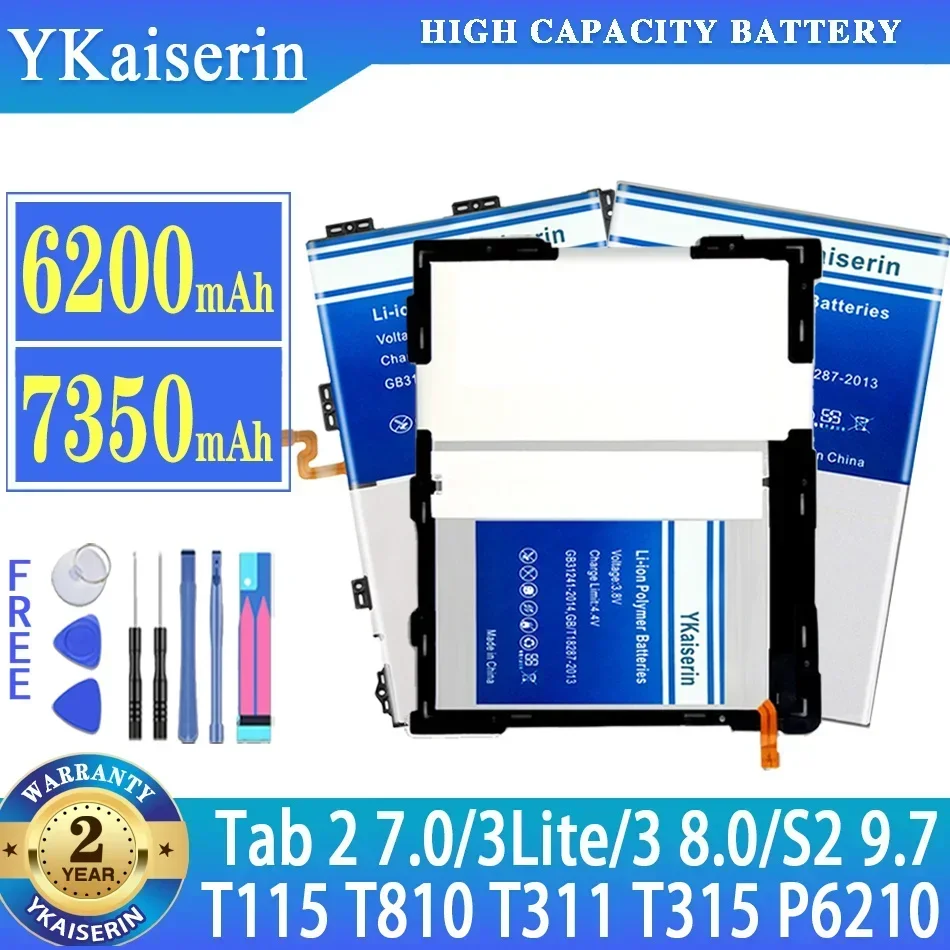 YKaiserin Battery For Samsung Galaxy Tab 2 3 s2 7.0 8.0 9.7 Lite SM T111 T115 SM-T810 T810 GT P3100 P3110 P6210 SM T310 T315