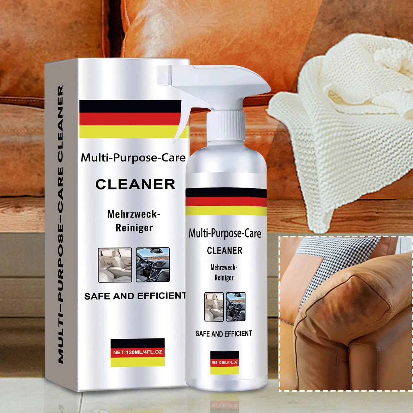 Interior Detailer Spray Foam Cleaner Multi Purpose 120ml Car Seat Fabric Upholstery Stain Remover Quick Detail for Auto Truck