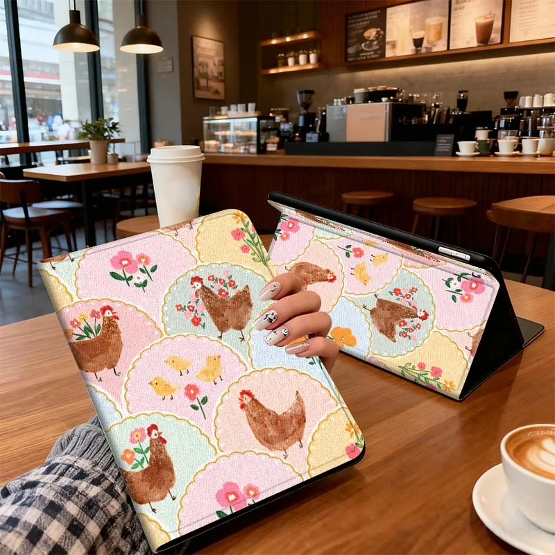 

Чехол для планшета Cake Art Fruit Plaid Chicken для iPad Pro Air Mini 1 2 3 4 5 6 7 7 8 9 10 11 10,2 9,7 10,5 10,9 11 12,9