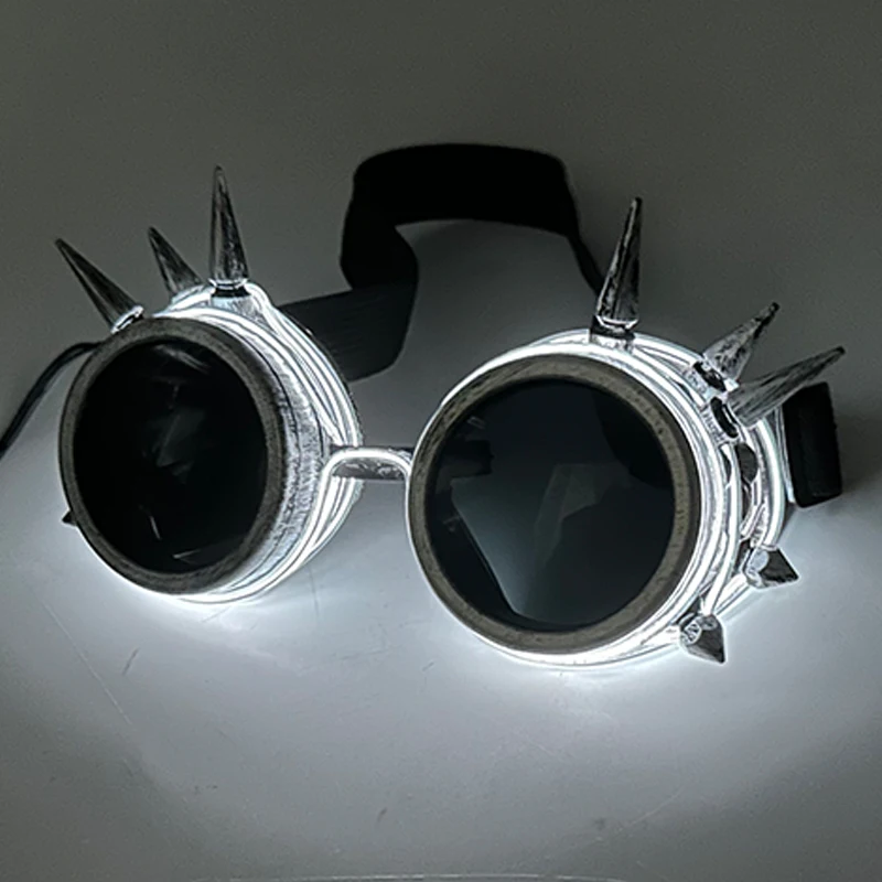 LED Neon leuchtende Brille leuchten Rave Kostüm Party Dekor DJ Club Brillen Leistung Requisiten ändern Farbe Ball Brillen – Detail 26