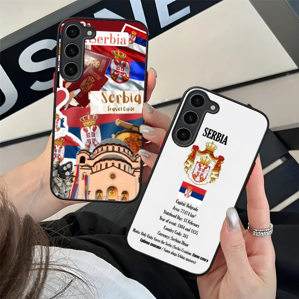 

Сербии Флаг Чехол для мобильного телефона Samsung Galaxy S25 S24 S23 S22 S21 Plus FE Ультрацветный силиконовый чехол Роскошный