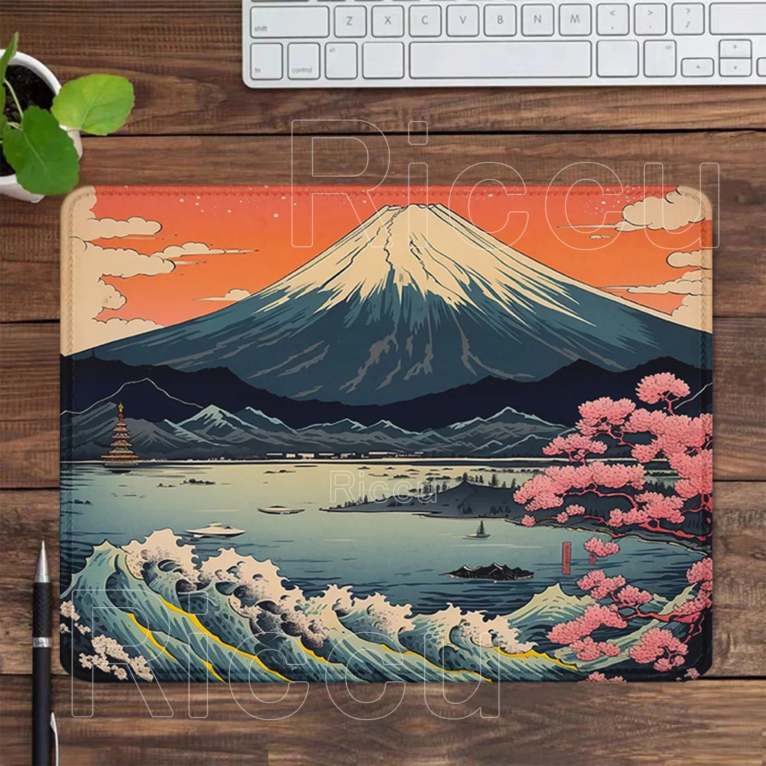 Mouse Pad Mount Fuji Scenery 40X45mm Computer Office Game Table Mats Rubber Anti-slip Mousepads Small Size HD Printing Desk Pads