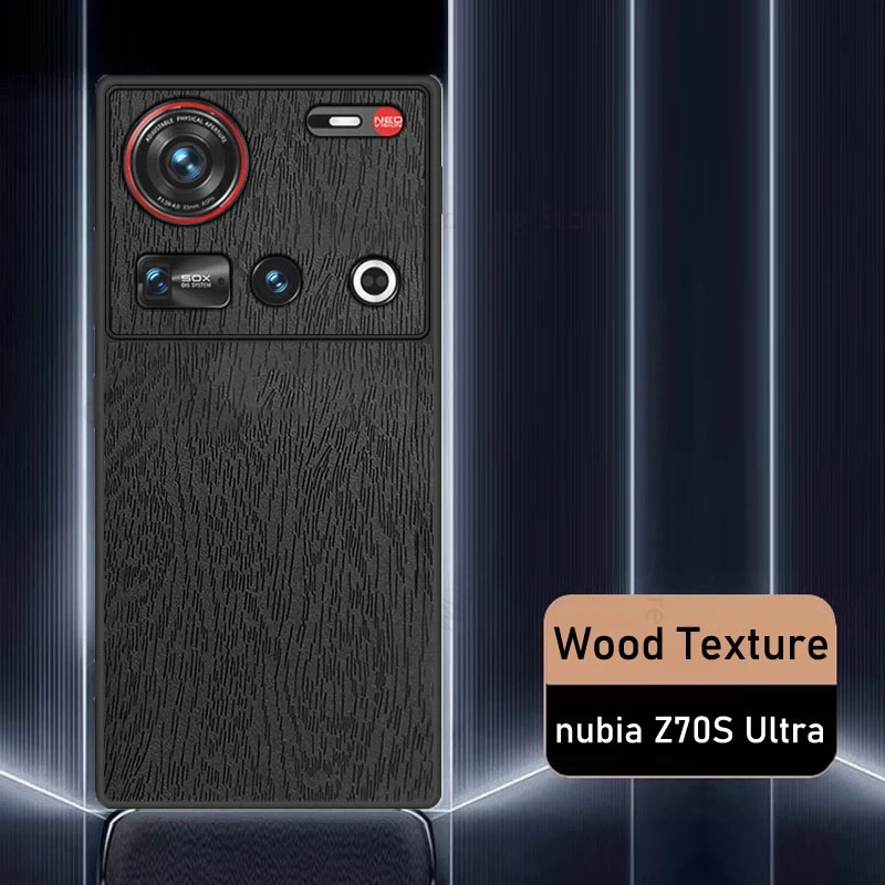

For ZTE nubia Z70S Ultra Wood Texture Leather Phone Shockproof Case Nubia Z70 Ultra Soft Frame Protection Cover Nubia Z60 S Pro