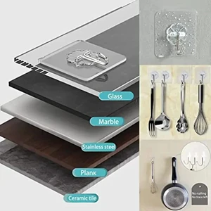 5/10/20 PCS-Türaufkleber Haken transparente Wandhaken Anti-skid-Traaceless Stick im Badezimmerhaken 6 Hauptverkaufsrinnen für Schiebetüren - №1