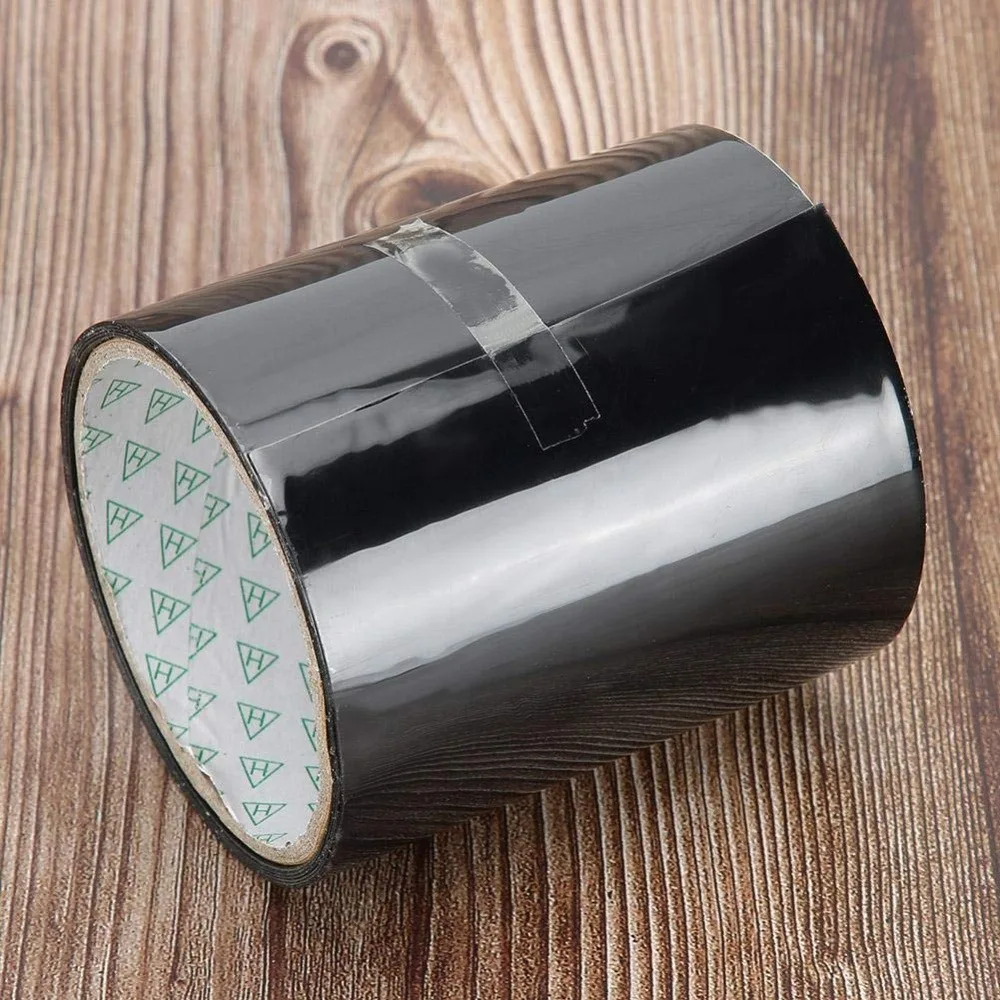 1 Rollo de Cinta de Sellado y Parche Impermeable Reforzada con Goma, 4 Pulgadas de Ancho x 5 Pies de Largo, Cinta Negra de Alta Resistencia para Reparación de Fugas, Cinta Sellante Flexible Subacuática para Reparaciones de Techos, Canaletas, Ventanas de RV, Piscinas, Tuberías, Metal, Madera y PVC