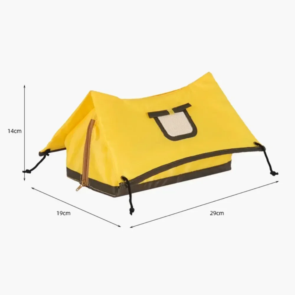 Outdoor Camping Tissue Box Barbecue Creative Tent-shaped Tissue Storage Box Foldable Portable Car Paper Pump