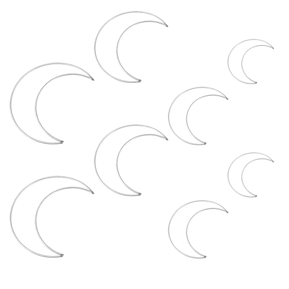 

Large Dream Catcher Circle Moon Wreath Rings Basketball Shaped Silver Iron Macrame Making Hoops