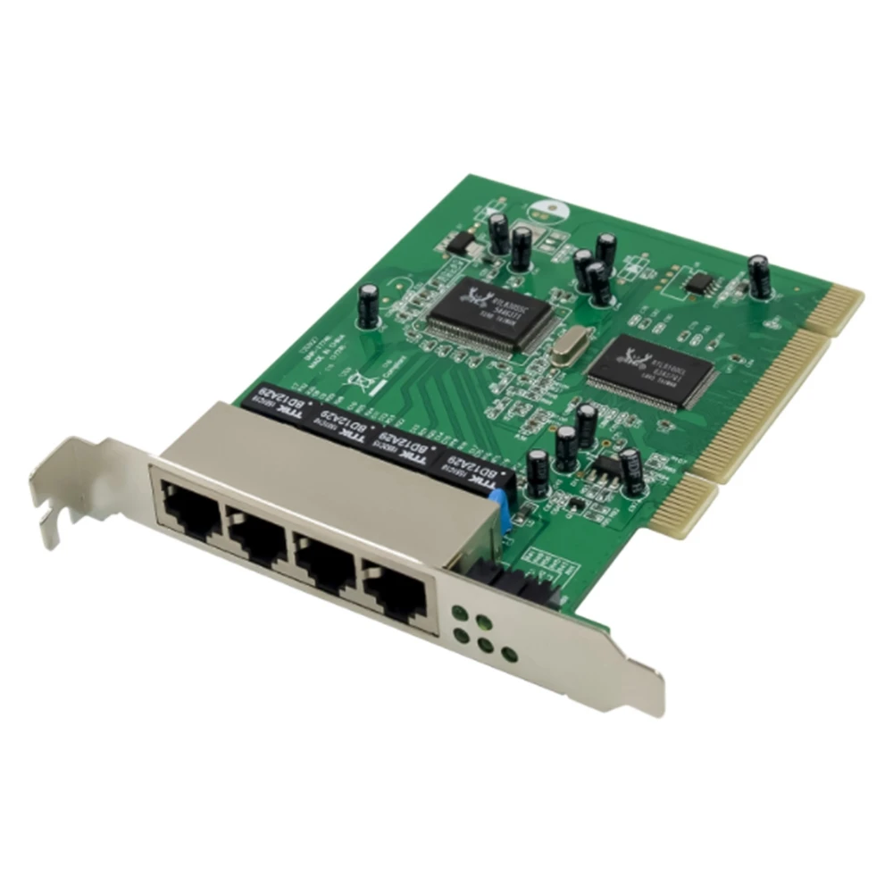 Saklar Ethernet cepat 100Mbps papan saklar PCIE 4 Port RJ45 saklar jaringan RTL8305 + 8100CL Chipset untuk PC Desktop