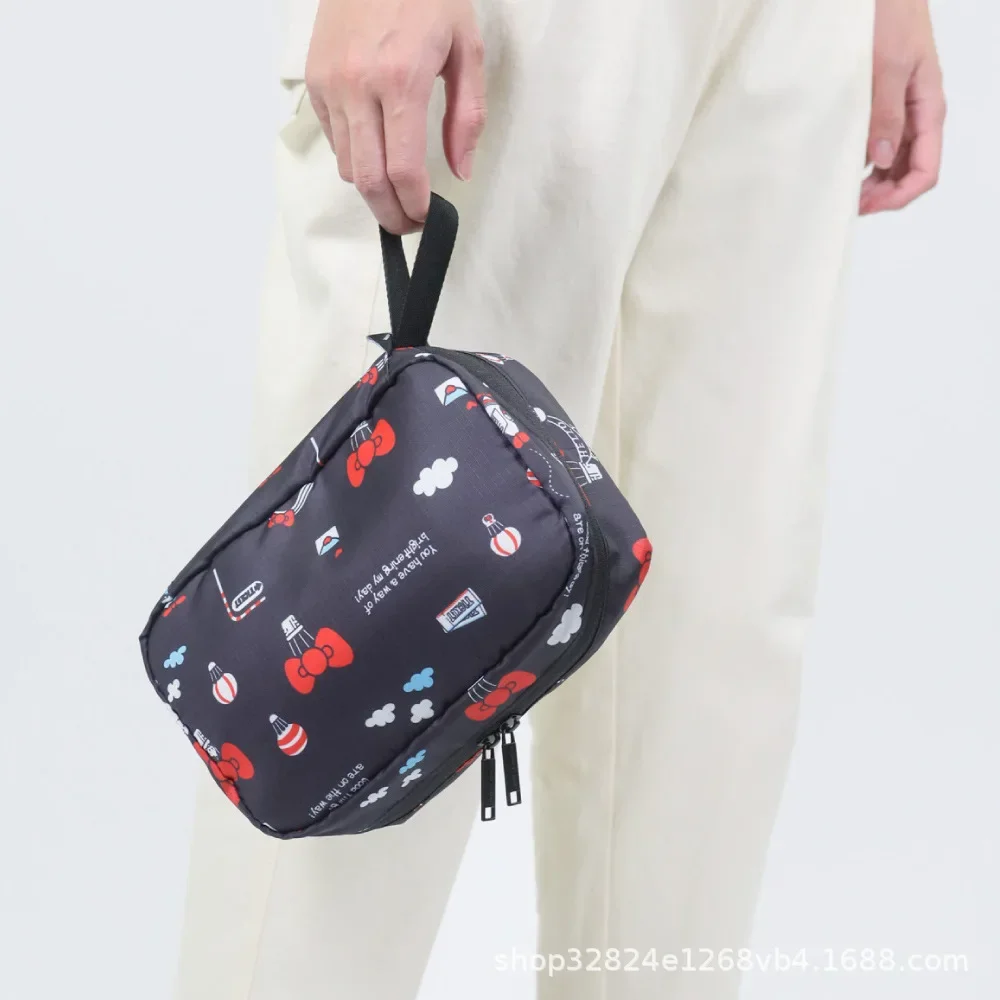 حقيبة غسيل جديدة حقيبة مستحضرات التجميل مرحبا كيتي لطيف أضعاف المحمولة حقيبة مستحضرات تجميل حقائب للمرأة سعة كبيرة التخزين