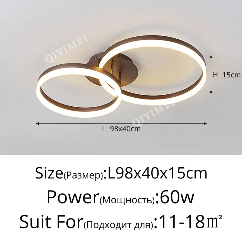 Home Ring Design Led Kroonluchters Goud Koffie Ronde Cirkel Plafondlamp Voor Woonkamer Eetkamer Slaapkamer Studeerkamer Binnenverlichting Armatuur